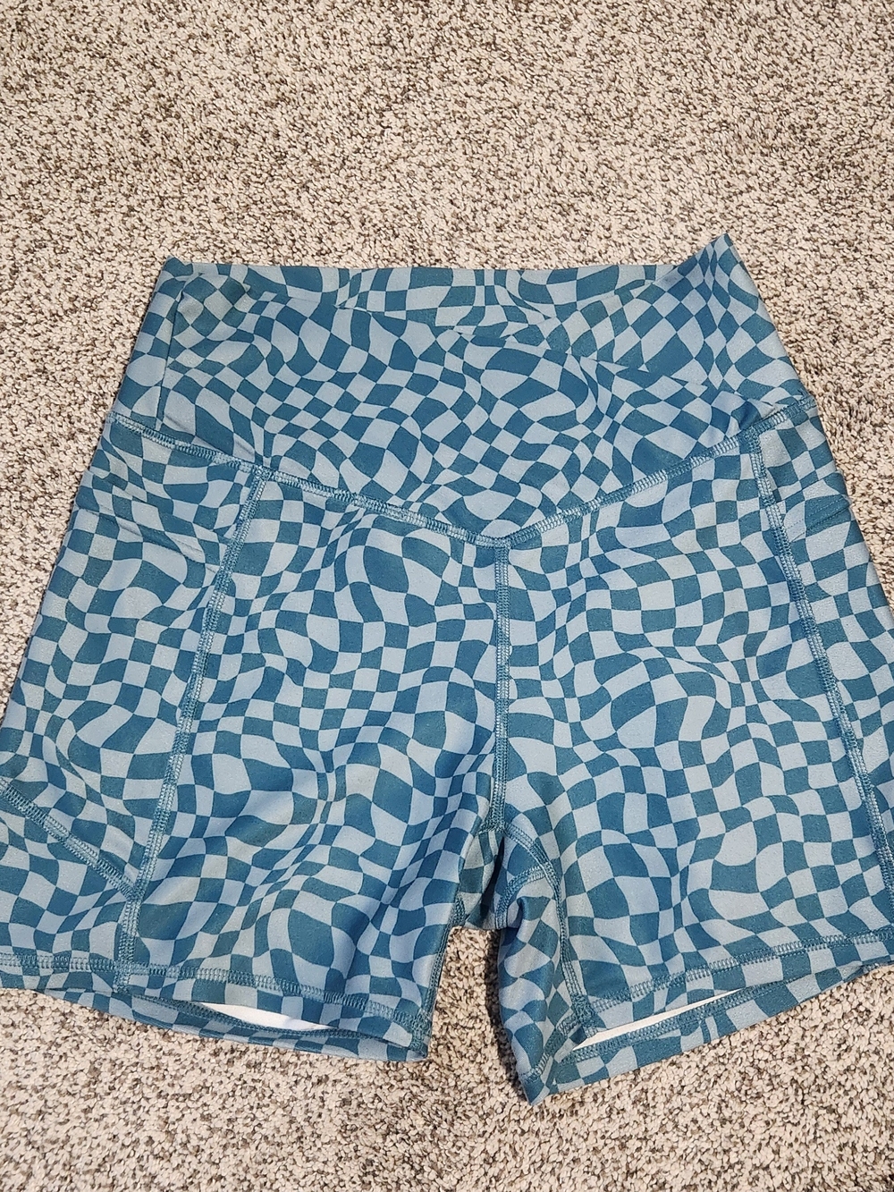 Gilly Hicks Blue Geo-Print Women’s High-Waist Athletic Shorts